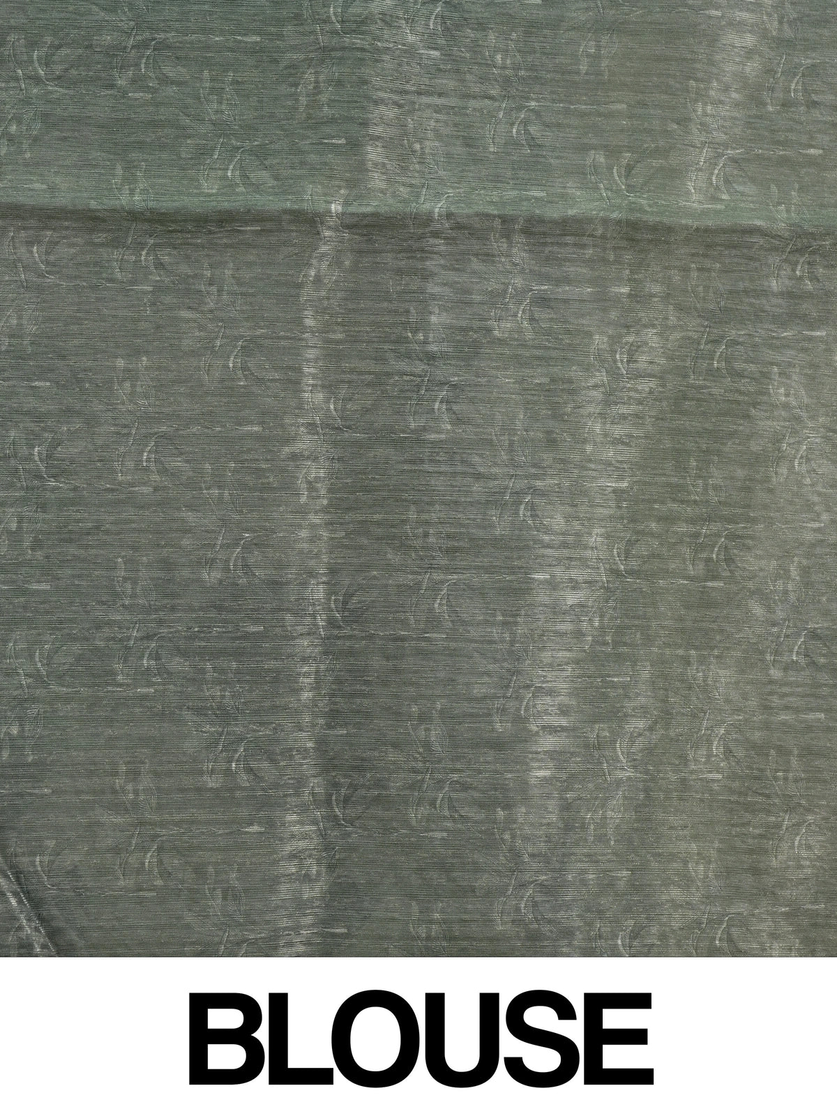 Grey and green semi tussar saree with floral buttas, silver-grey zari border and peacock scenic pallu