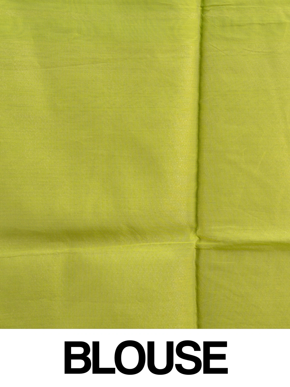 Lime green silk cotton saree with silver zari border and buttas