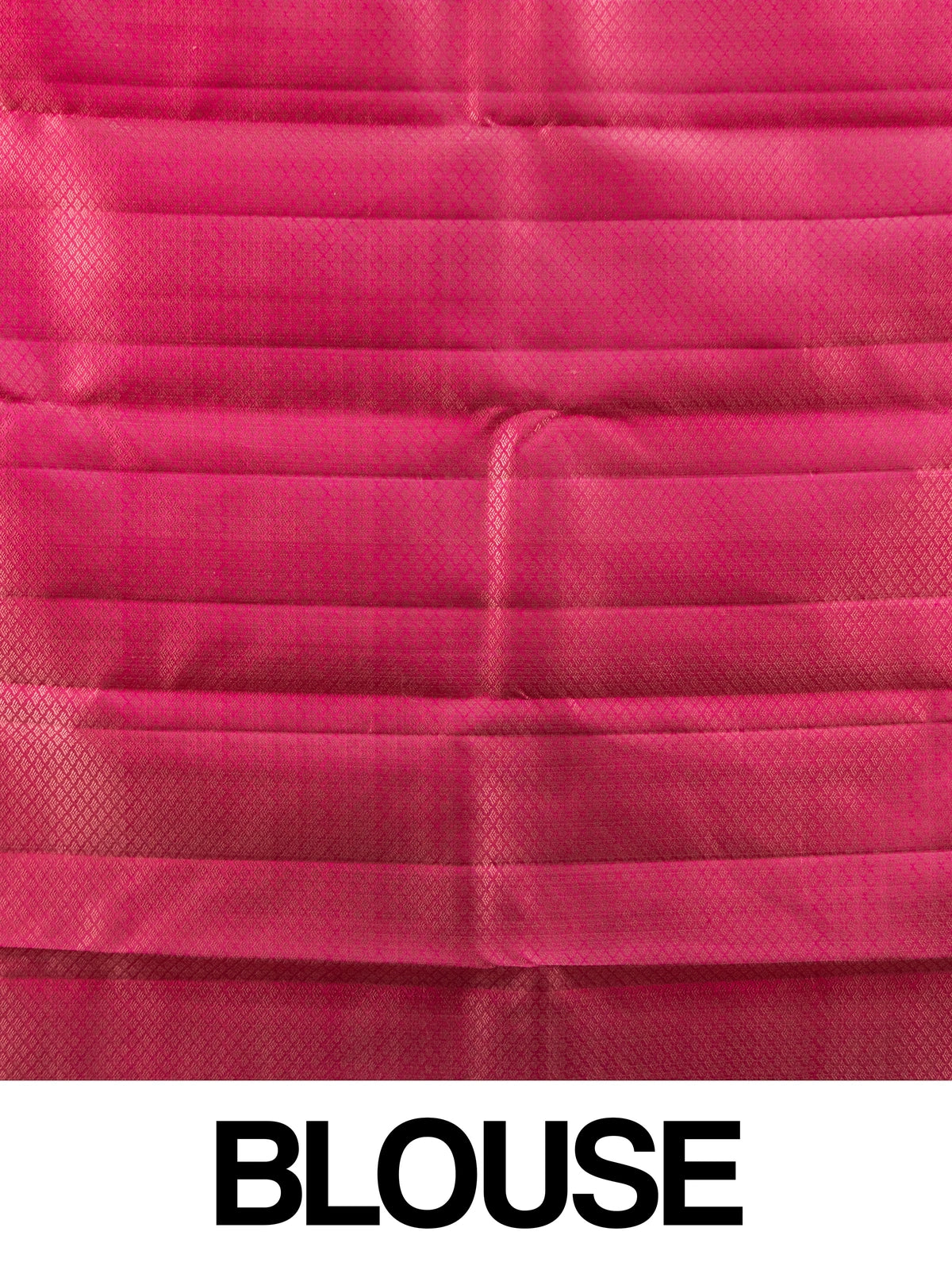 Rose pink pure Kanchipuram silk saree with contrast magenta gold zari border and brocade pallu