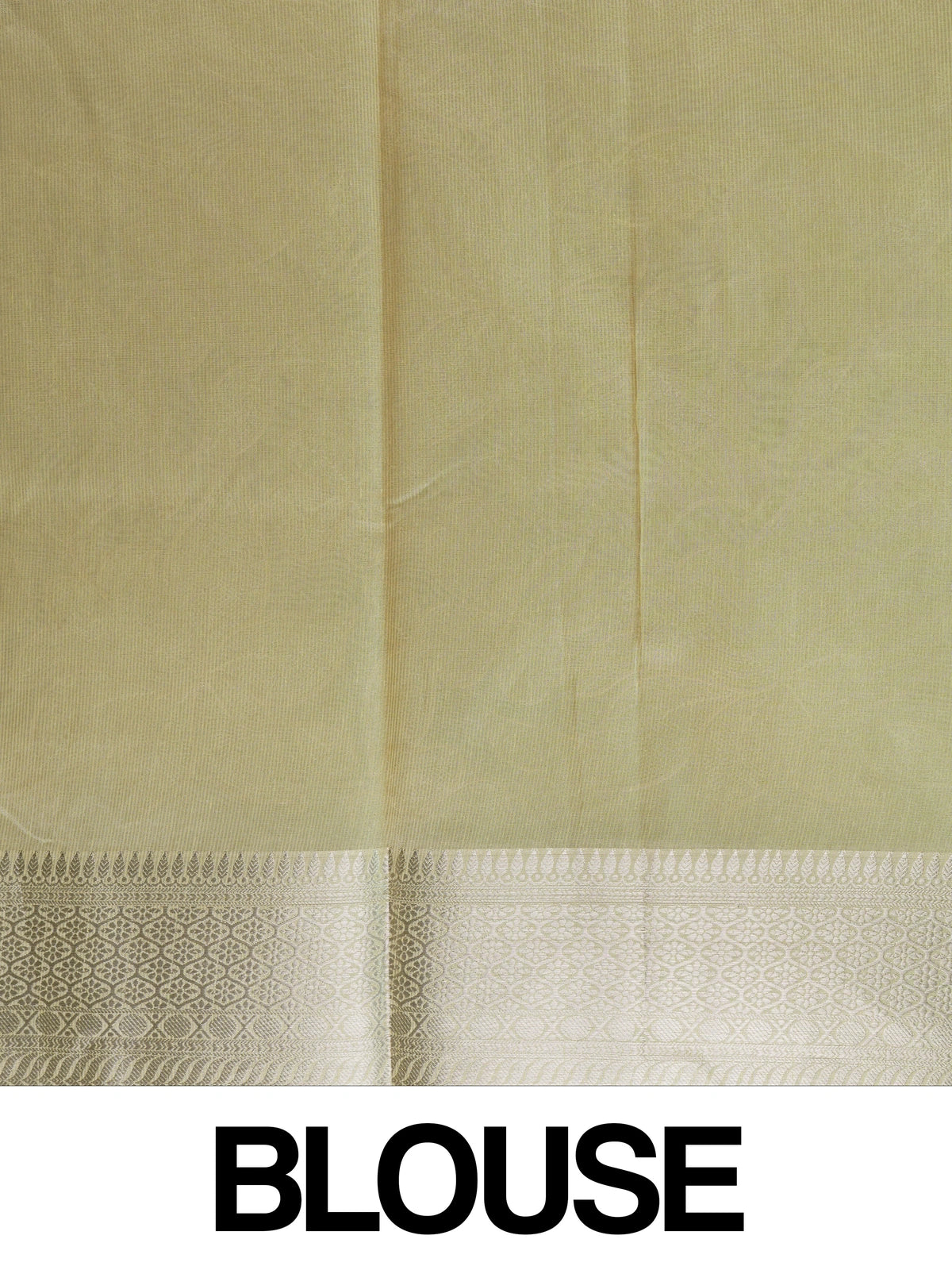 Cream tissue designer saree with floral embroidery and silver zari border