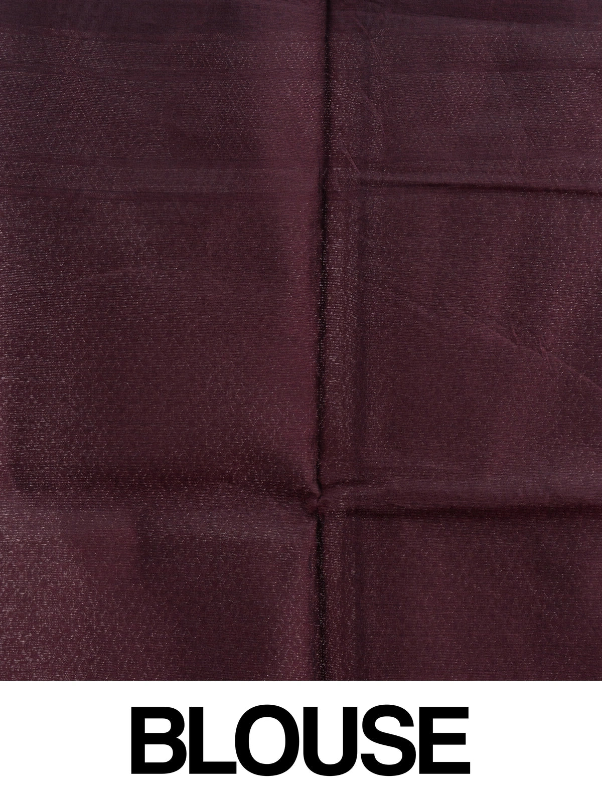 Wine silk cotton saree with silver zari buttas and contrast peacock-motif border