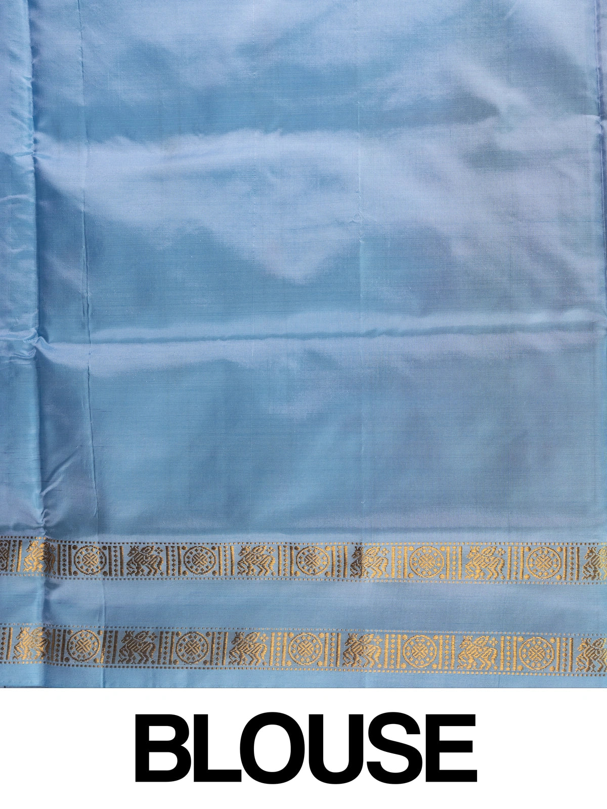 Maroon banana silk saree with gold zari border and contrast grey-blue pallu
