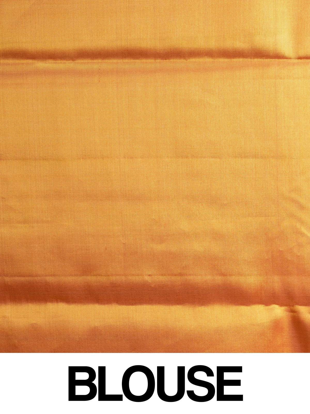 Gold and orange pure Kanchipuram silk saree with diagonal zari stripes and floral zari border