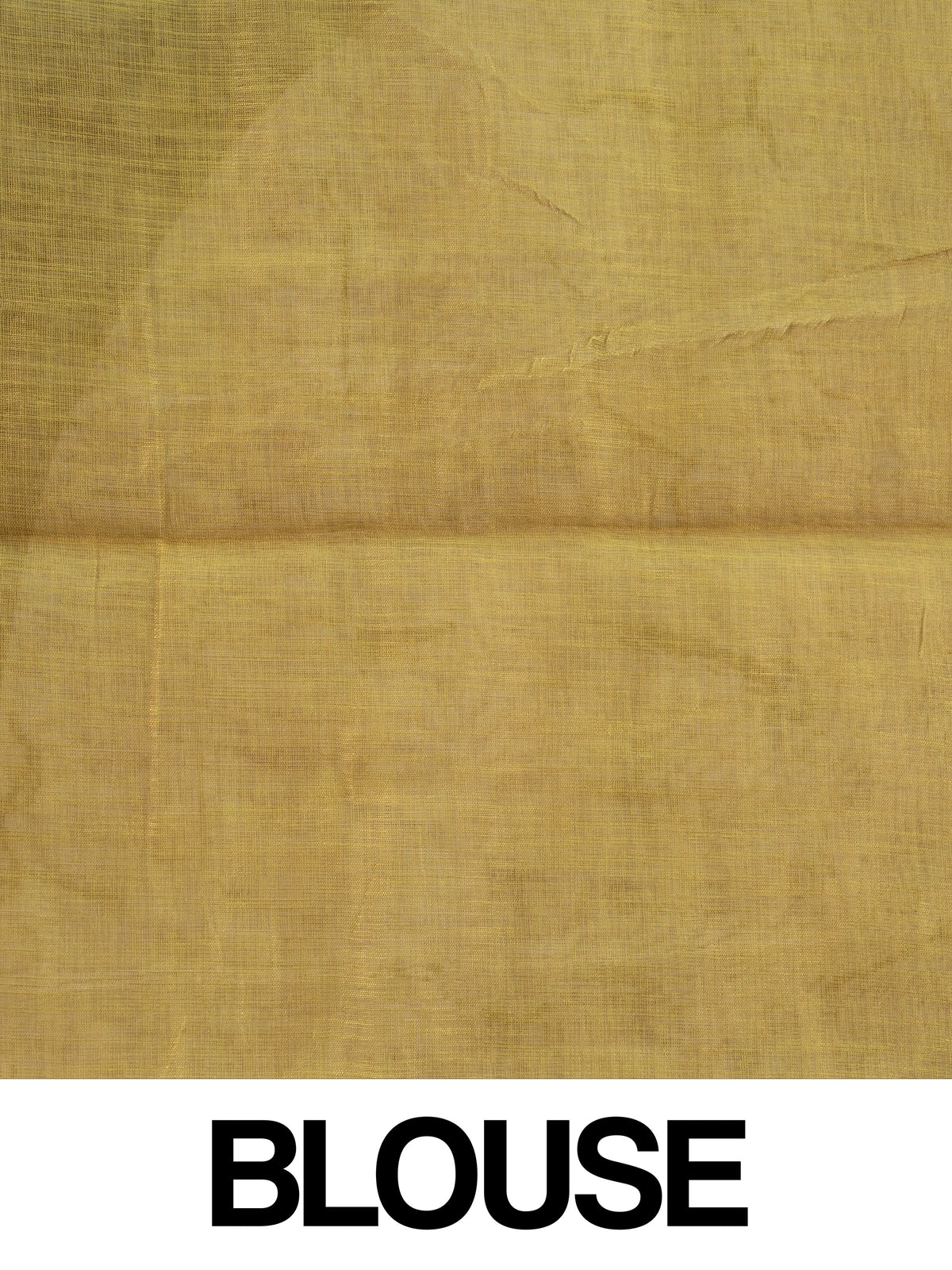 Cream and olive green linen cotton saree with batik-style prints and tree-of-life pallu