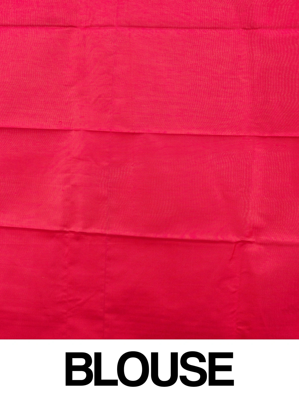 Rose pink and red semi silk saree with gold zari buttas and contrast zari border