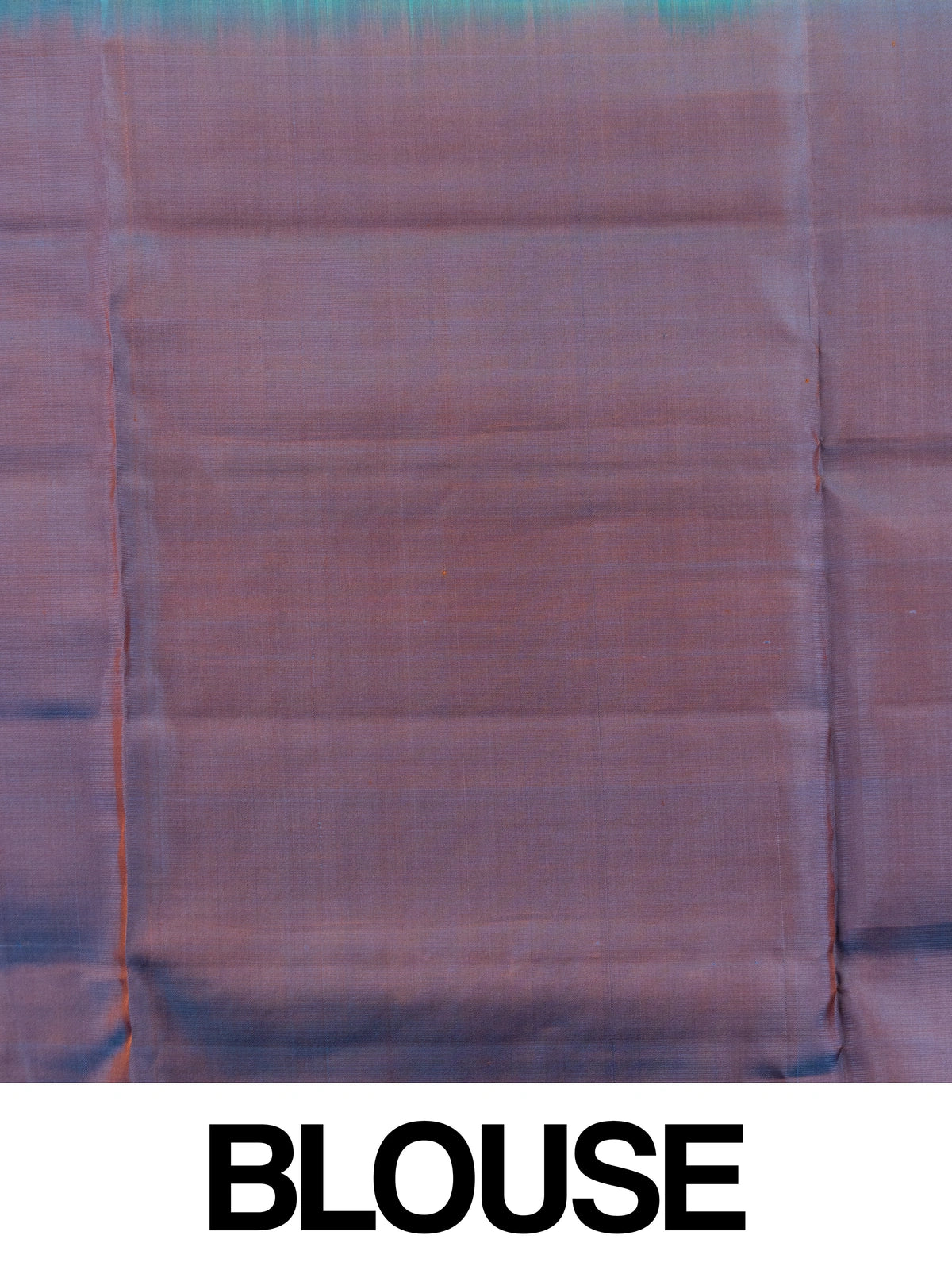 Teal green Kanchipuram Pure Mix saree with purple contrast border and gold zari brocade pallu