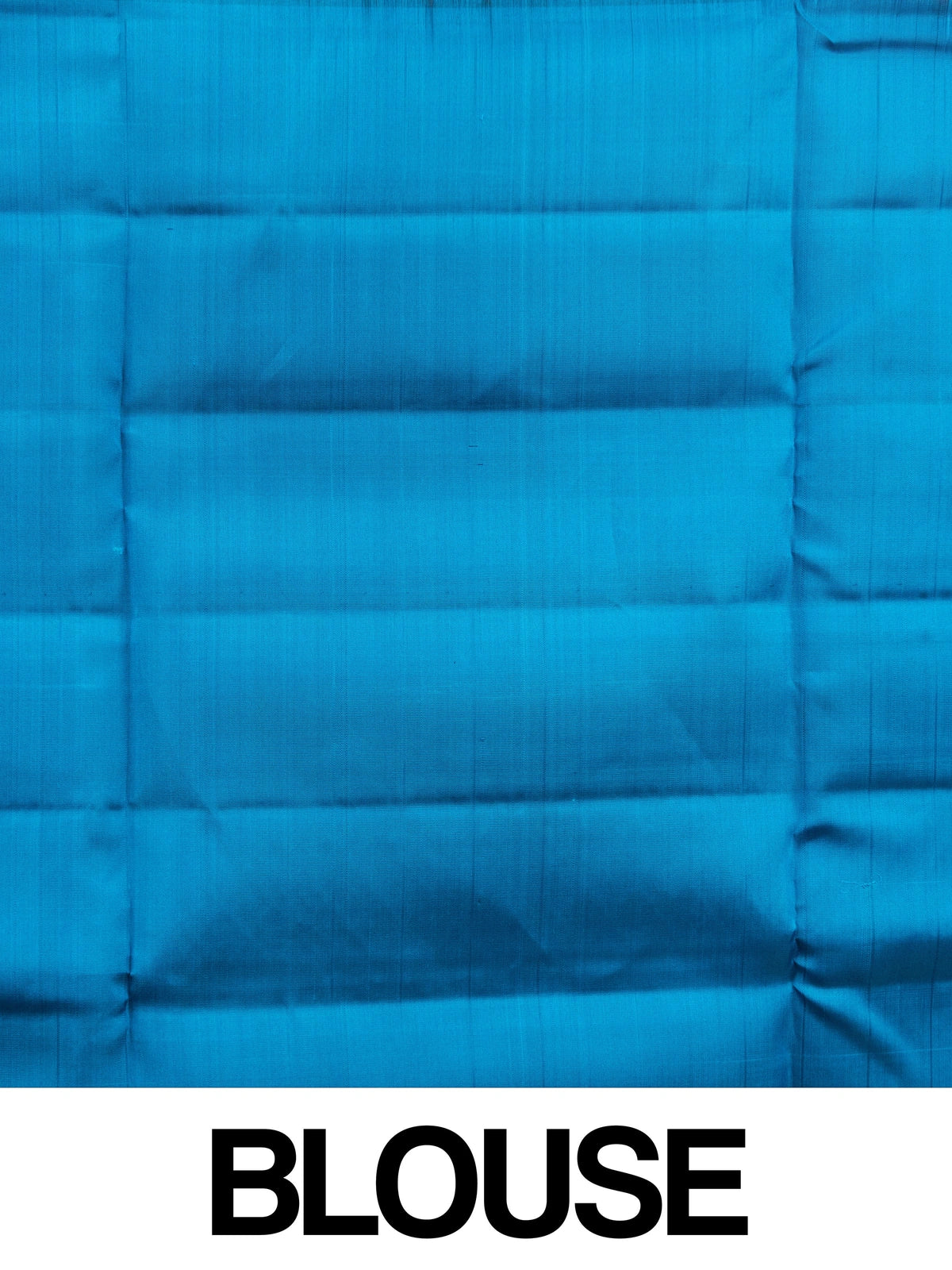 Dark brown Kanchipuram Pure Mix saree with blue checks, gold zari buttas and contrast peacock blue zari pallu and border