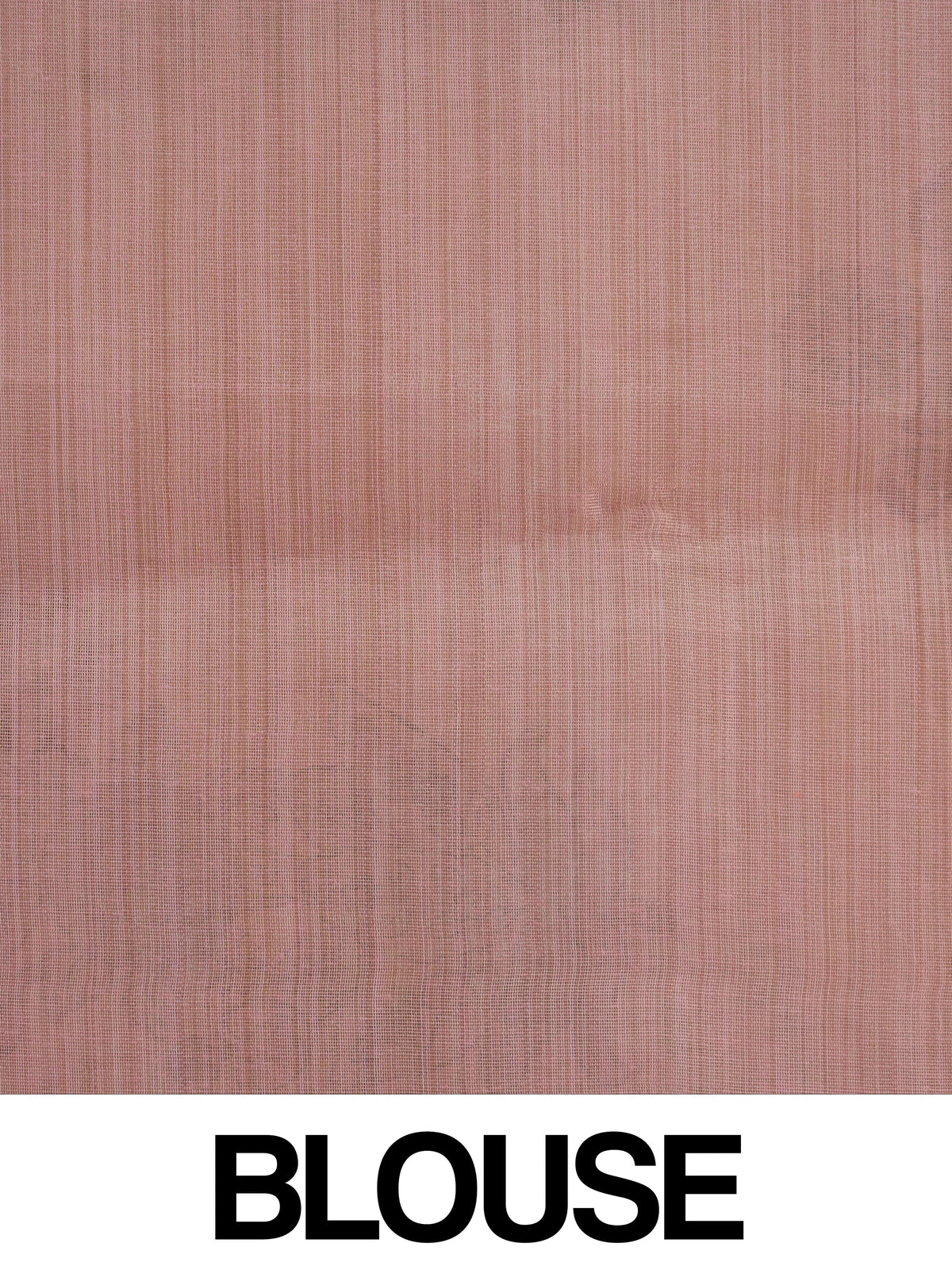 Dusty pink linen cotton saree with grey border, floral buttas and pink deer motif pallu
