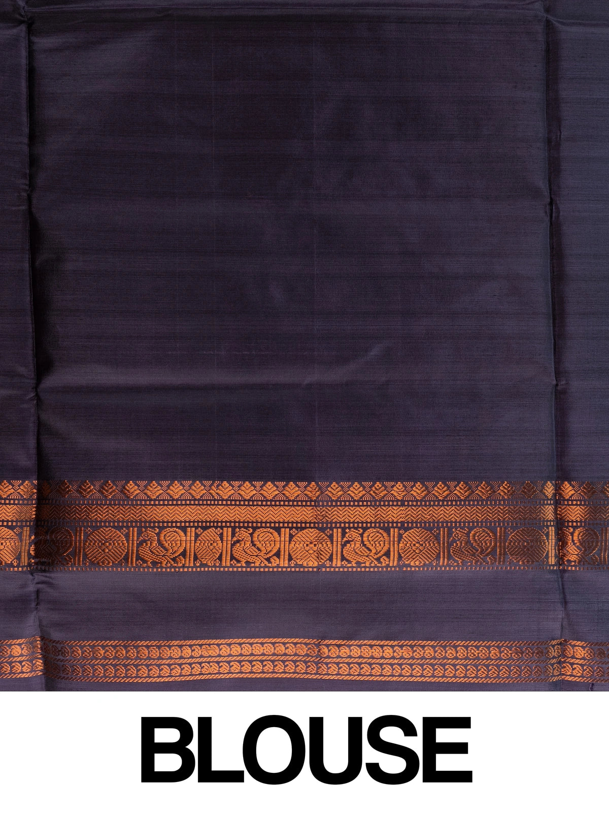 Mauve banana silk saree with navy blue copper zari border and pallu