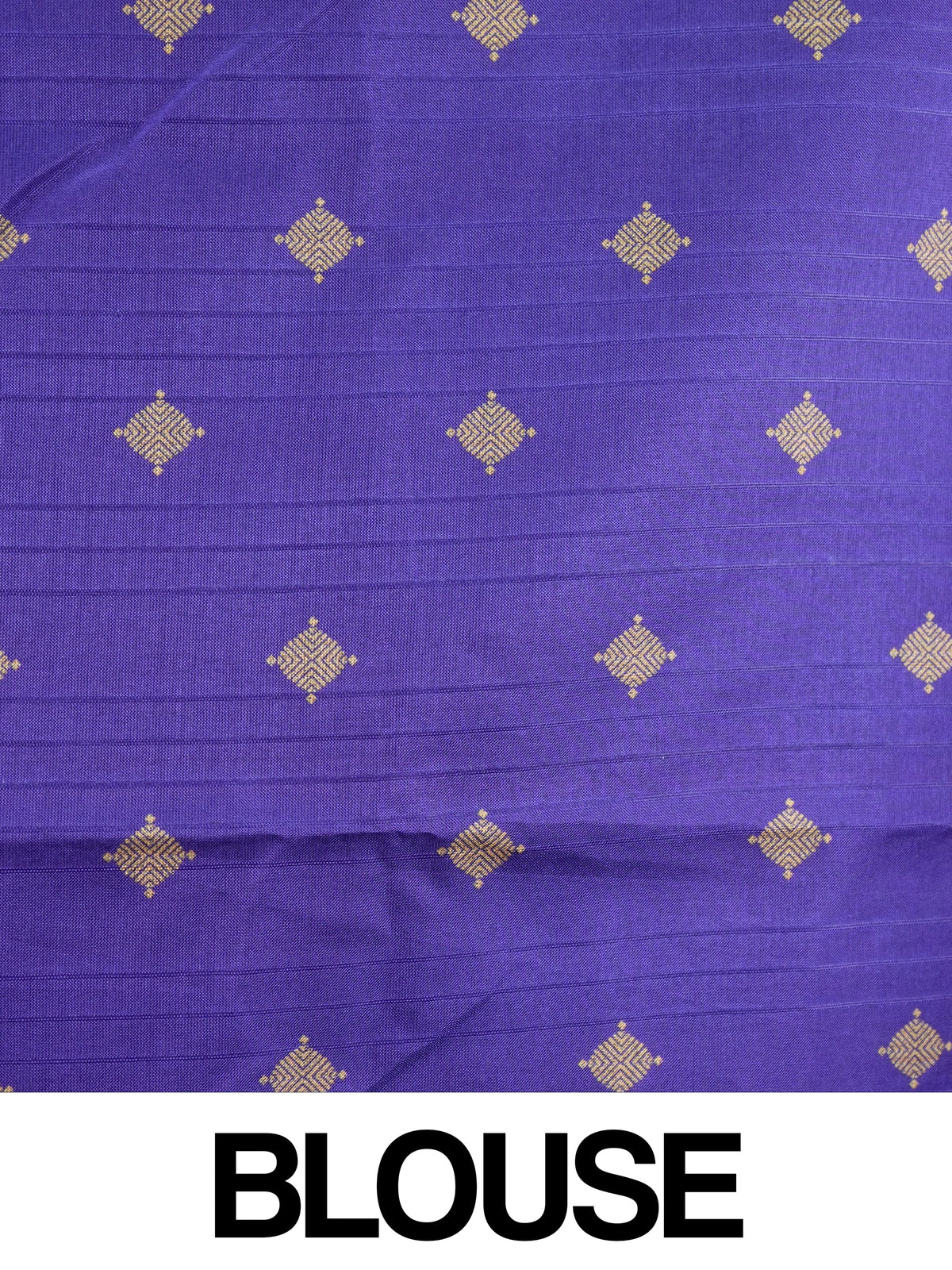Olive green Dola silk saree with contrast violet checked zari border and geometric gold zari pallu