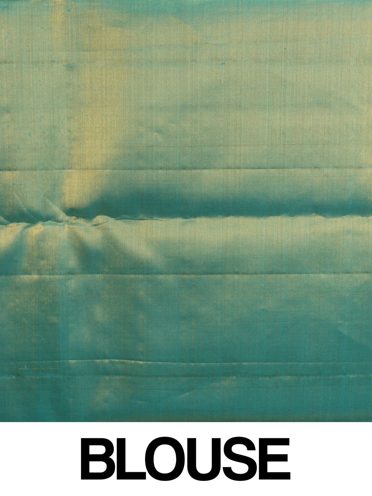 Teal green and gold pure Kanchipuram silk saree with zari floral weave and contrast border