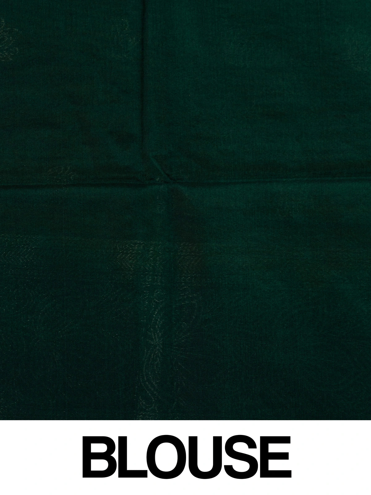 Mehendi green silk cotton saree with contrast bottle green zari border and silver lotus buttas