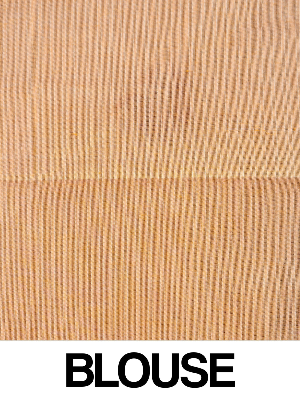 Peach and mustard semi raw silk saree with contrast border and kolam motif pallu