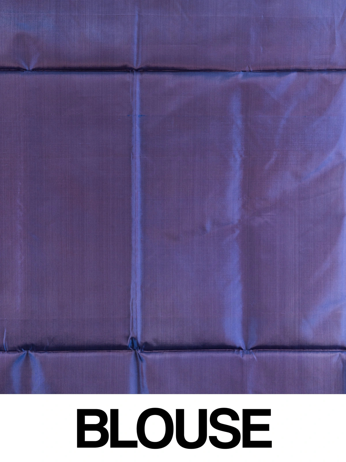 Dual-tone grey and blue banana silk saree with gold zari border and striped blue pallu