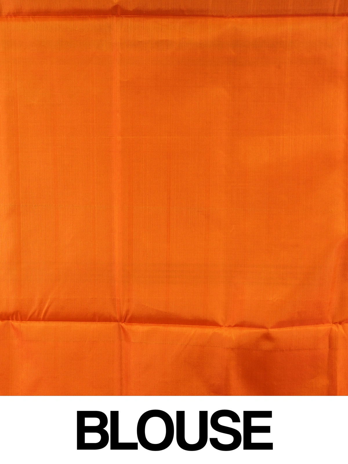 Green and orange checked banana silk saree with contrast orange pallu and blouse