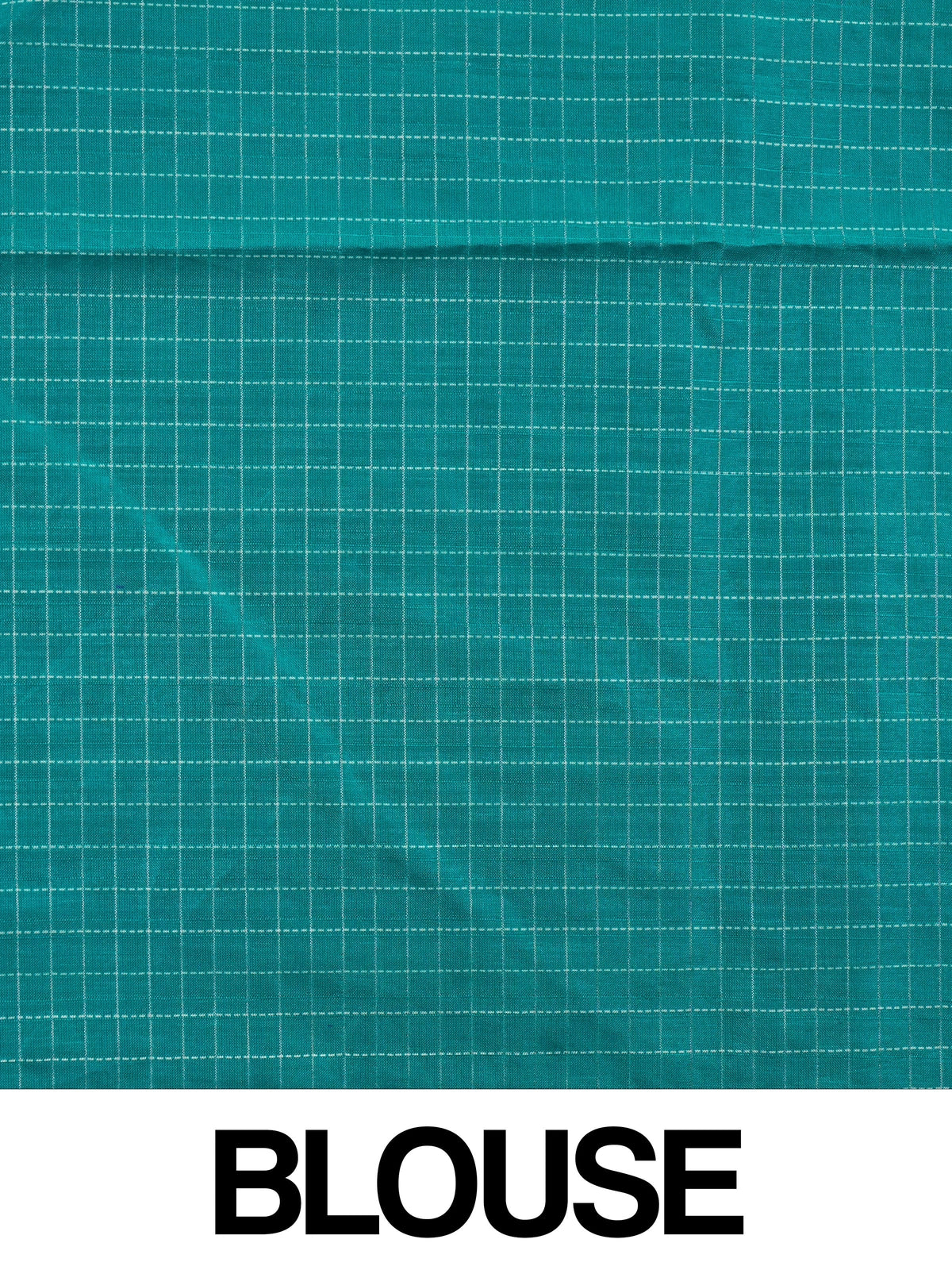 Cream and teal Dola silk saree with contrast temple border, floral buttas and patterned pallu