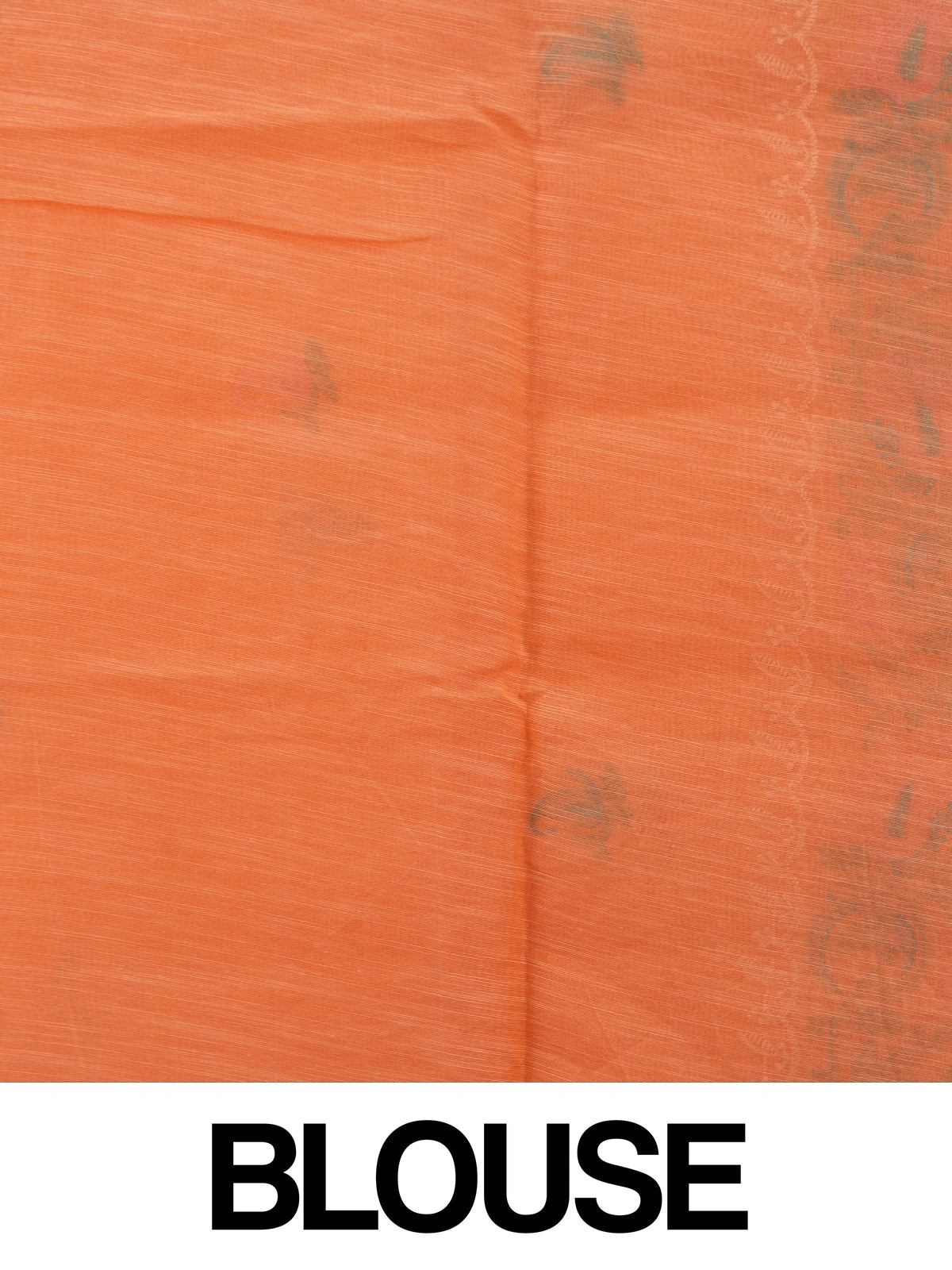 Orange linen cotton saree with silver zari border, paisley embroidery and contrast yellow blouse