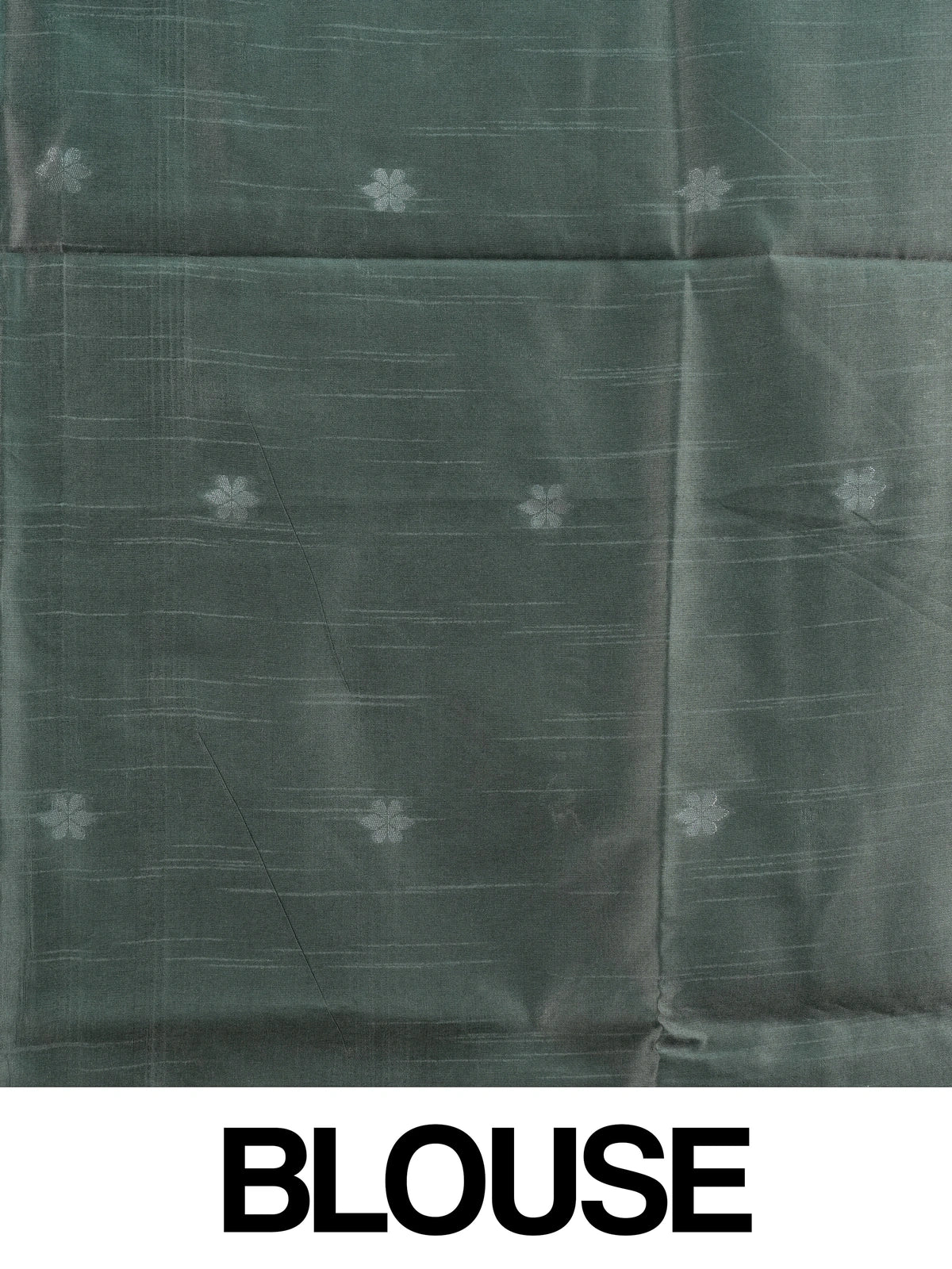 Sage grey semi tussar saree with silver zari floral pallu and border