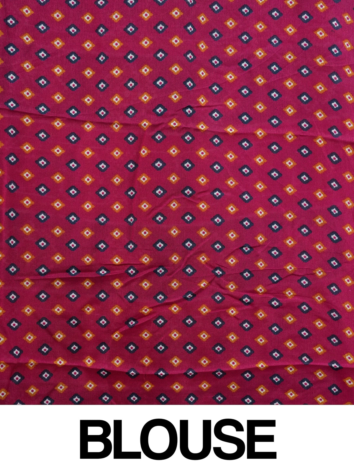 Navy blue linen cotton saree with contrast magenta Patola-style ikat border and pallu