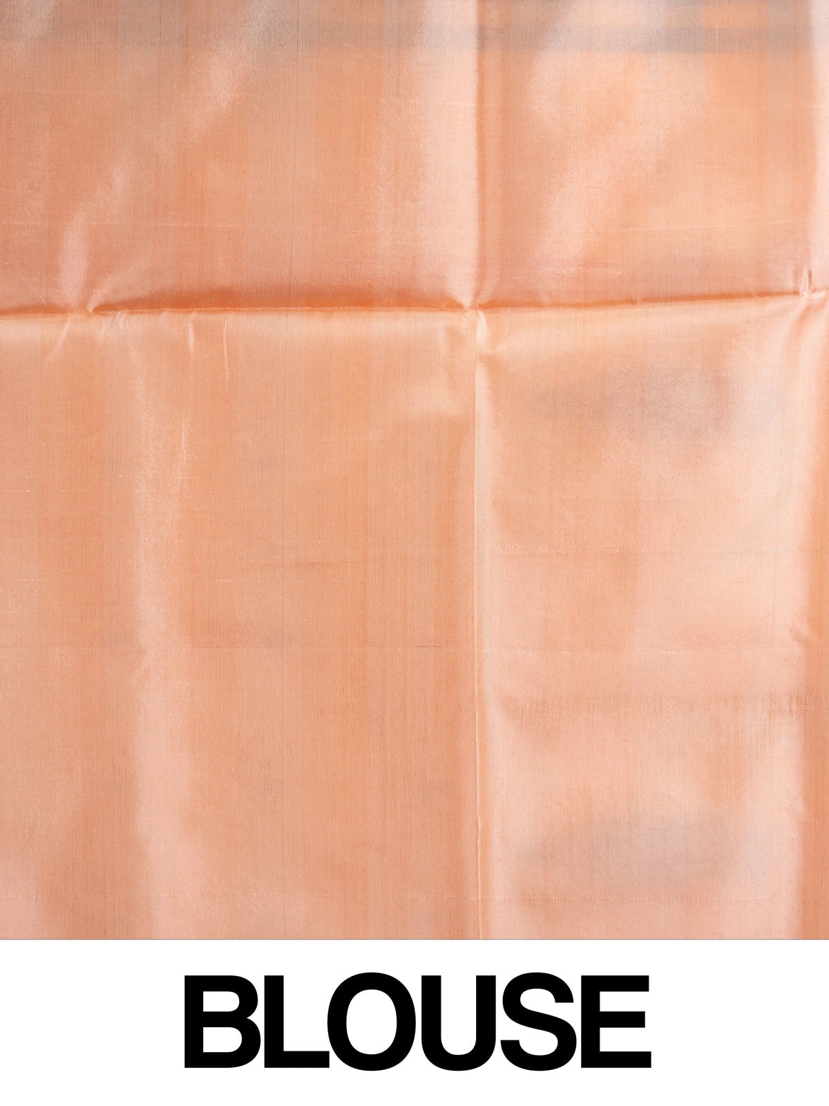Teal blue and peach checked banana silk saree with contrast peach pallu and woven leaf motifs