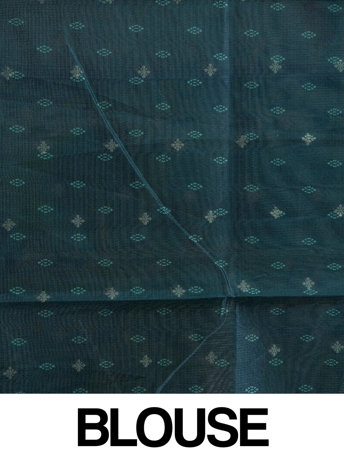 Cream semi tussar saree with floral print, teal border and pichwai landscape pallu