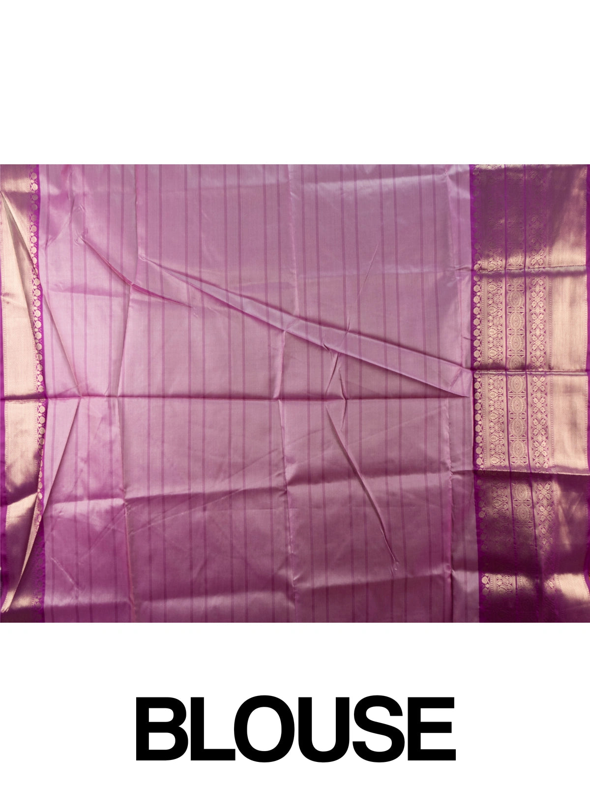 Sage grey and purple Kanchi Semi Silk saree with checked body and gold zari border