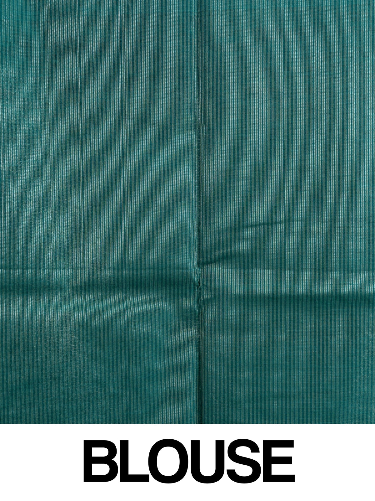 Teal green silk cotton saree with silver zari floral butta and ornate zari pallu