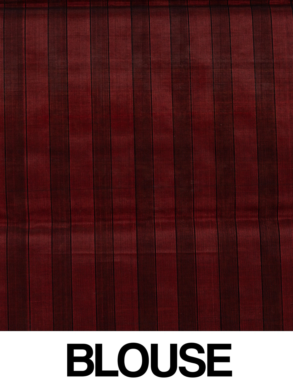 Coffee brown pure silk cotton saree with striped body, gold zari buttas, maroon contrast border and floral zari pallu