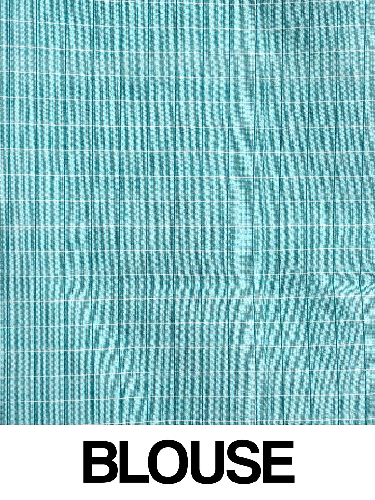 Aqua sea green Chettinad cotton saree with checks, contrast maroon gold zari border and teal peacock pallu