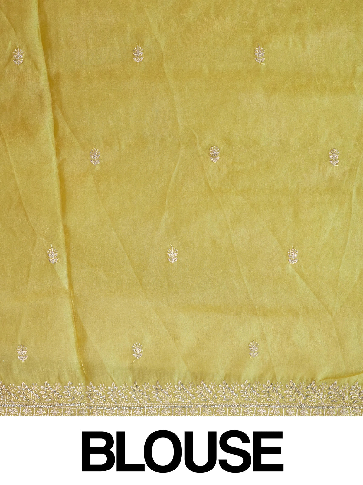 Bright yellow designer art silk saree with all-over silver-gold embroidery, sequin work, and embroidered border
