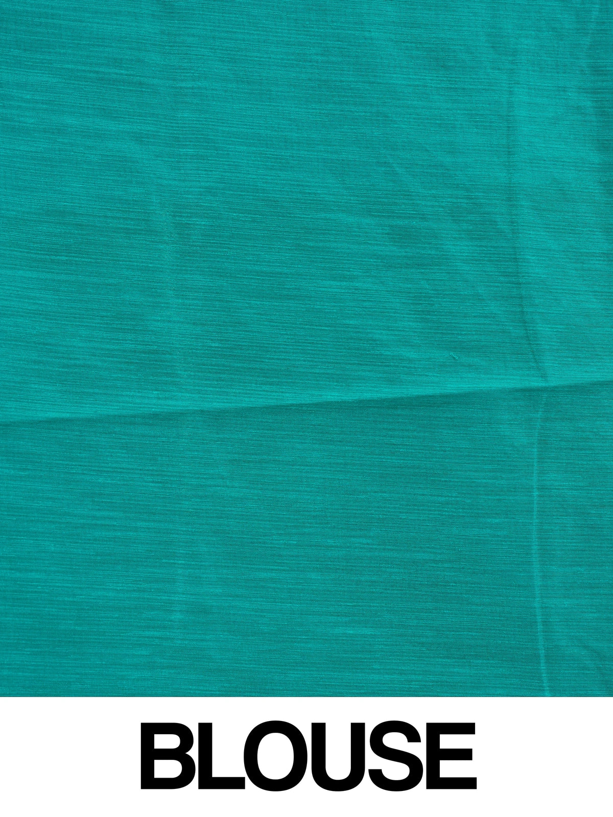 Teal green semi tussar saree with geometric body pattern and gold zari border