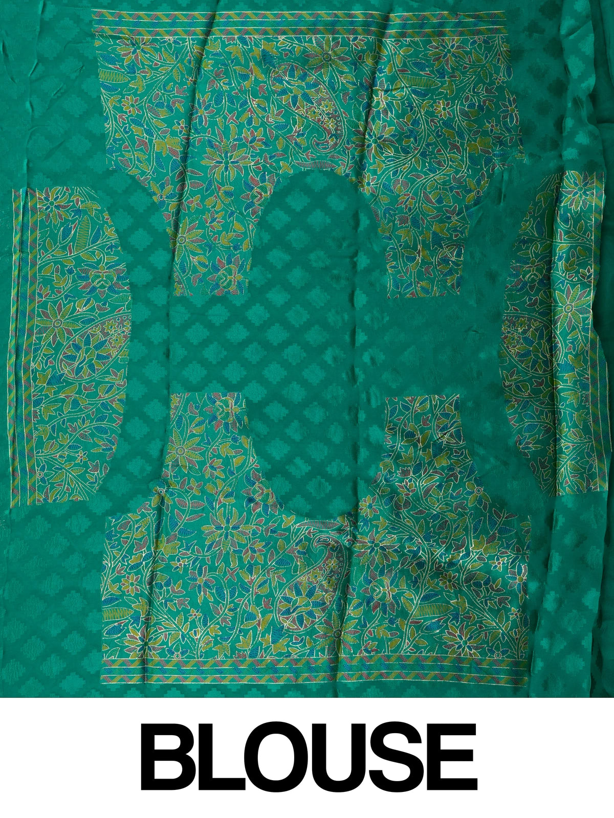 Sea green designer saree with tonal floral weave, lotus pallu motifs and patola-style border