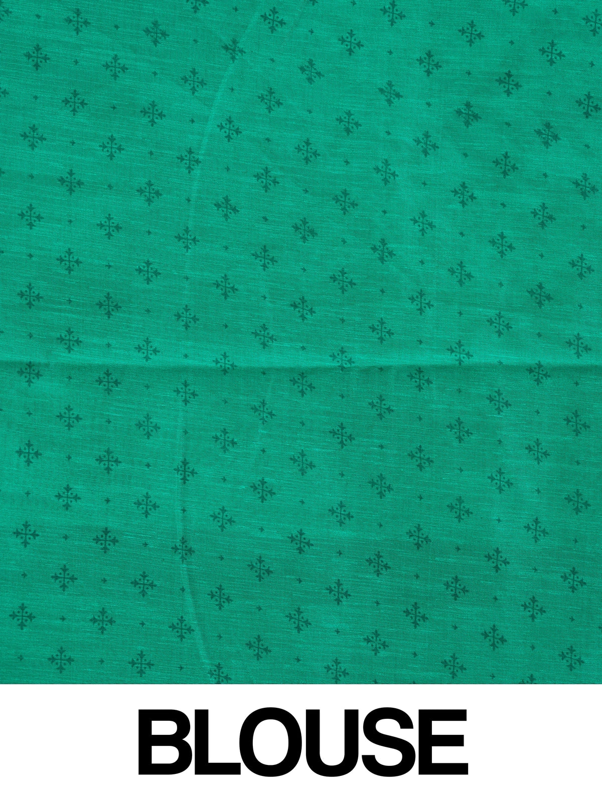 Green semi tussar saree with gold zari border and matching green butta blouse