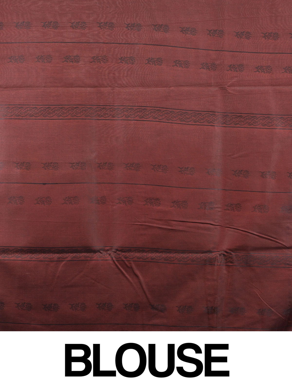 Mauve-brown semi silk saree with copper zari border and woven pallu