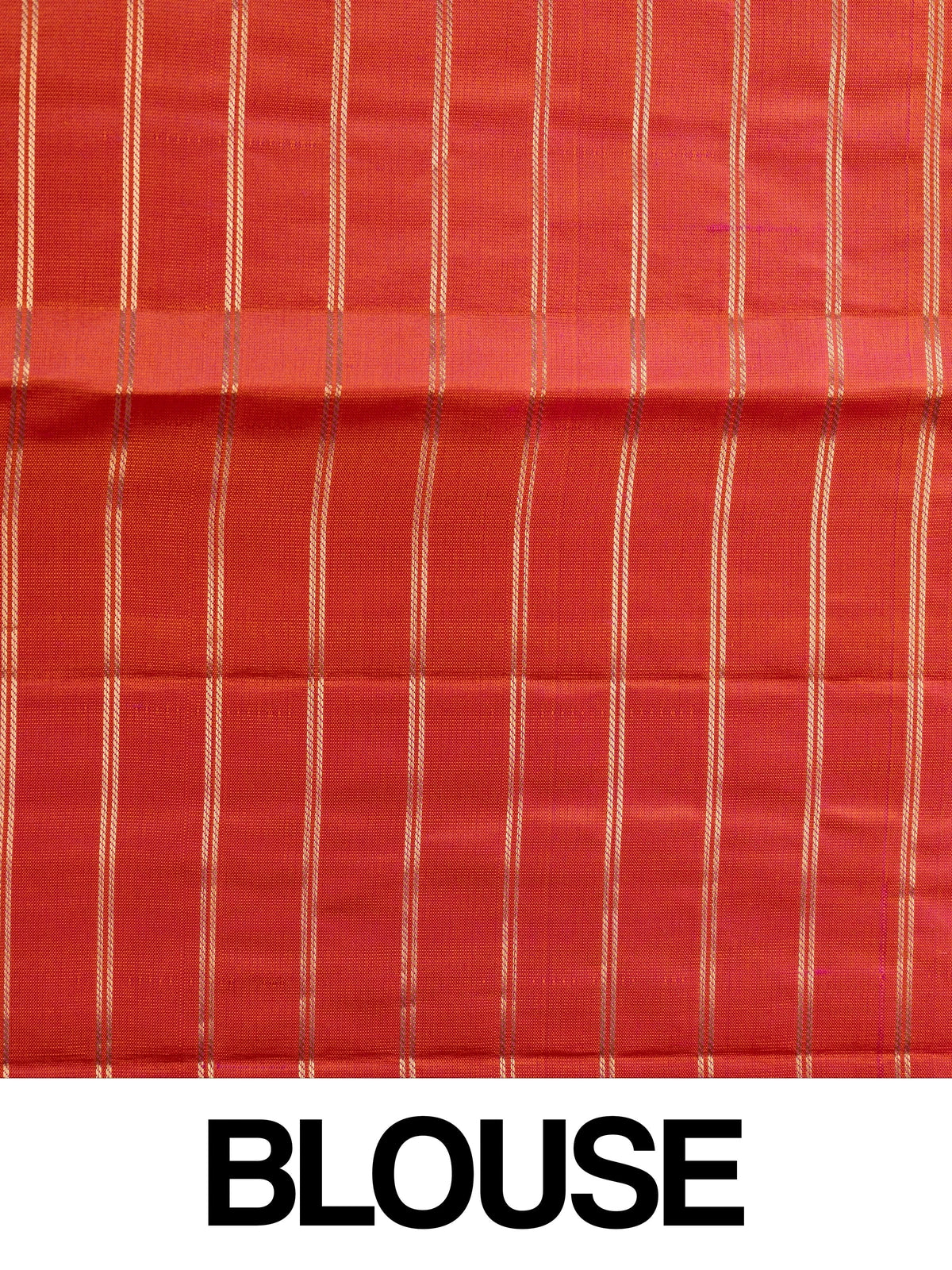 Pink and orange pure Kanchipuram silk saree with gold zari checks and contrast border