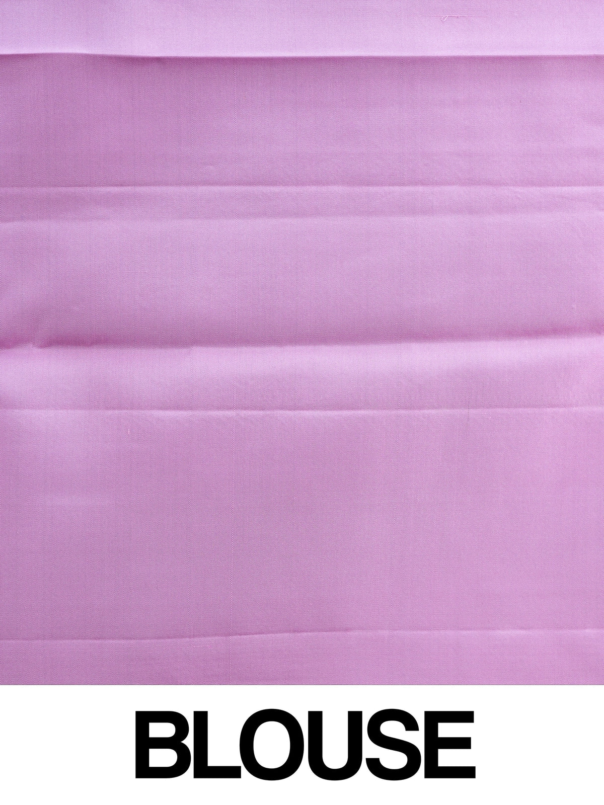 Teal green pure Kanchipuram silk saree with gold zari brocade and contrast lilac pink border and pallu