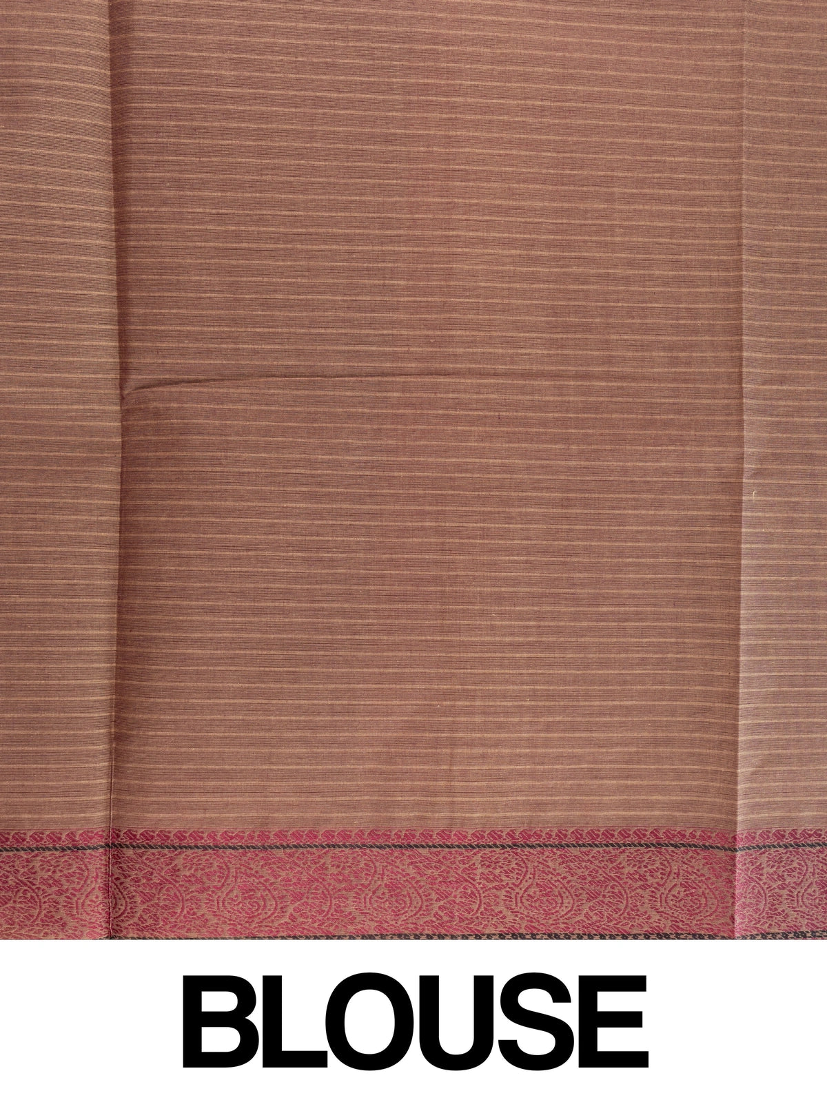 Brown and maroon semi raw silk saree with woven paisley motifs and contrast border