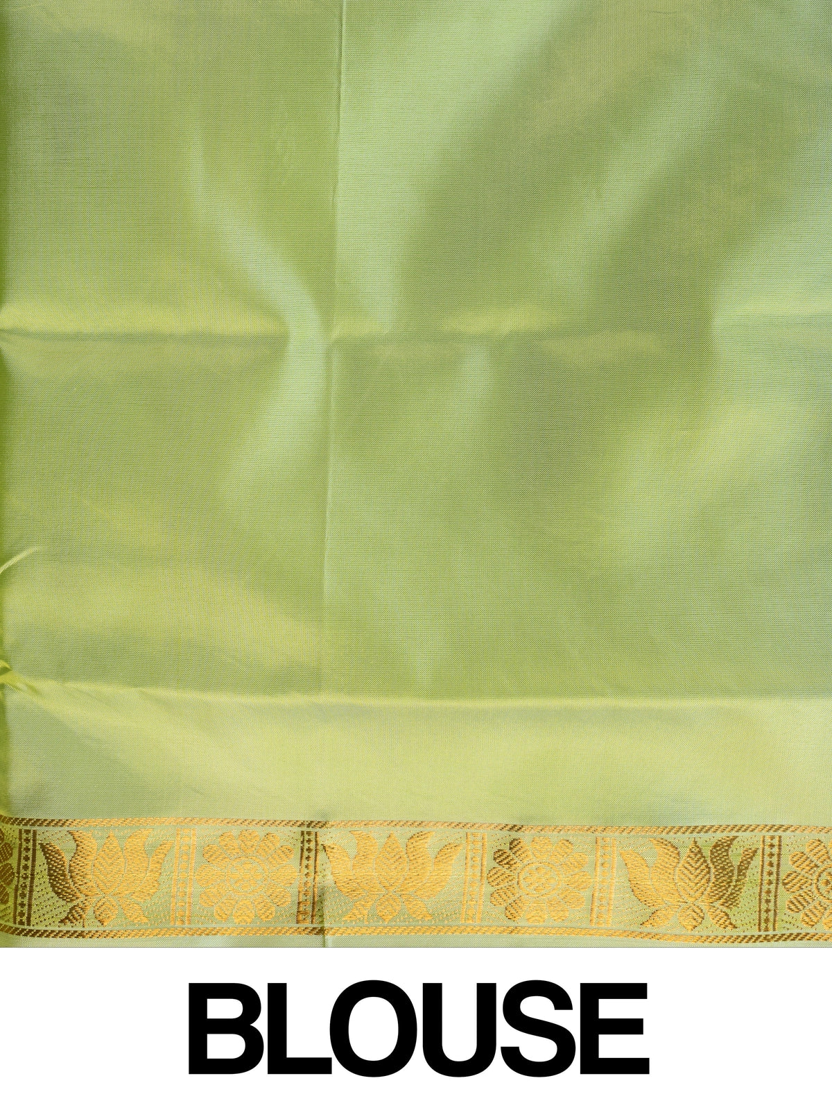 Purple banana silk saree with gold zari lotus border and contrast lime green pallu