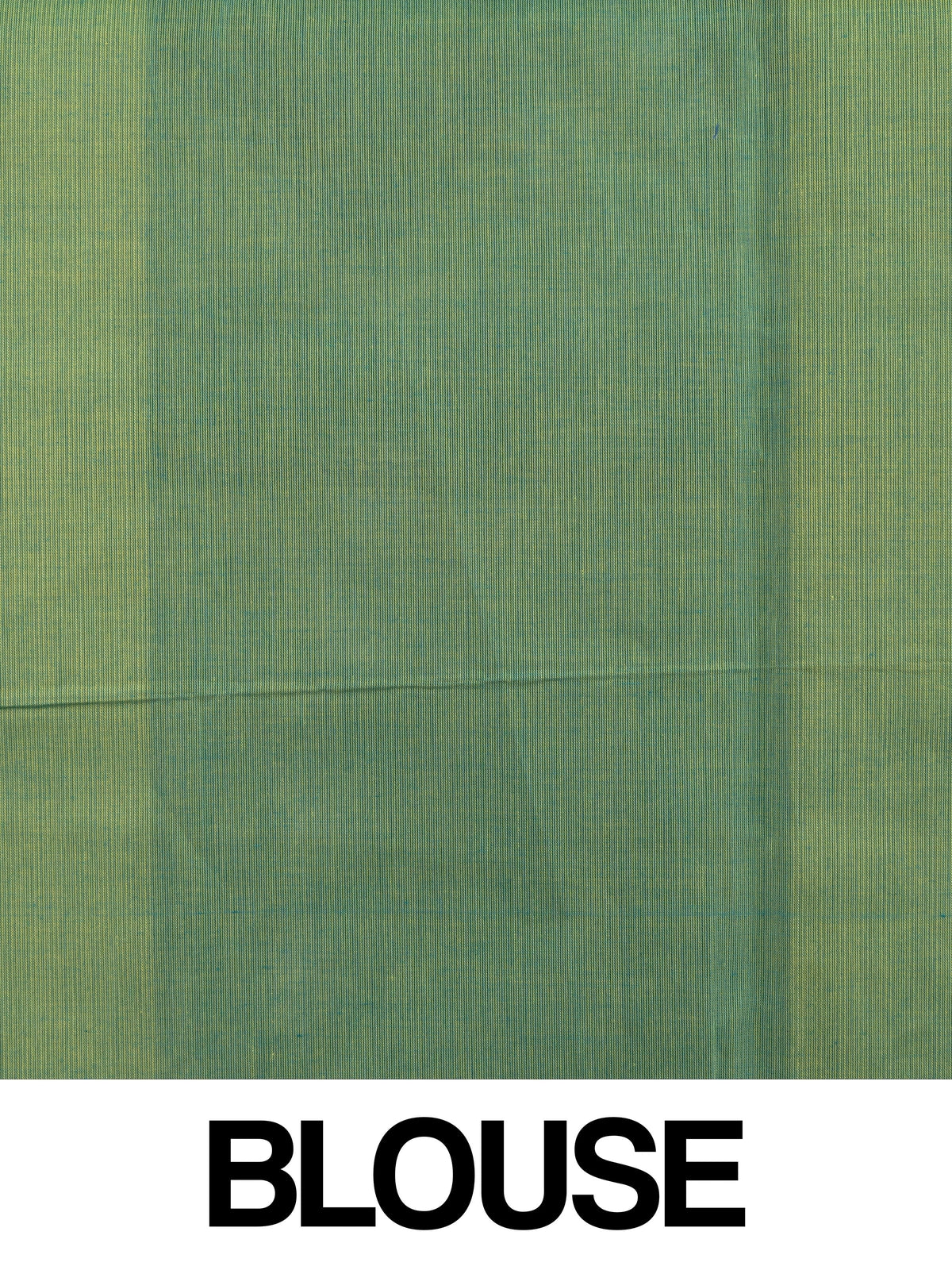 Green silk cotton saree with contrast pink border and pink and blue floral butta motifs