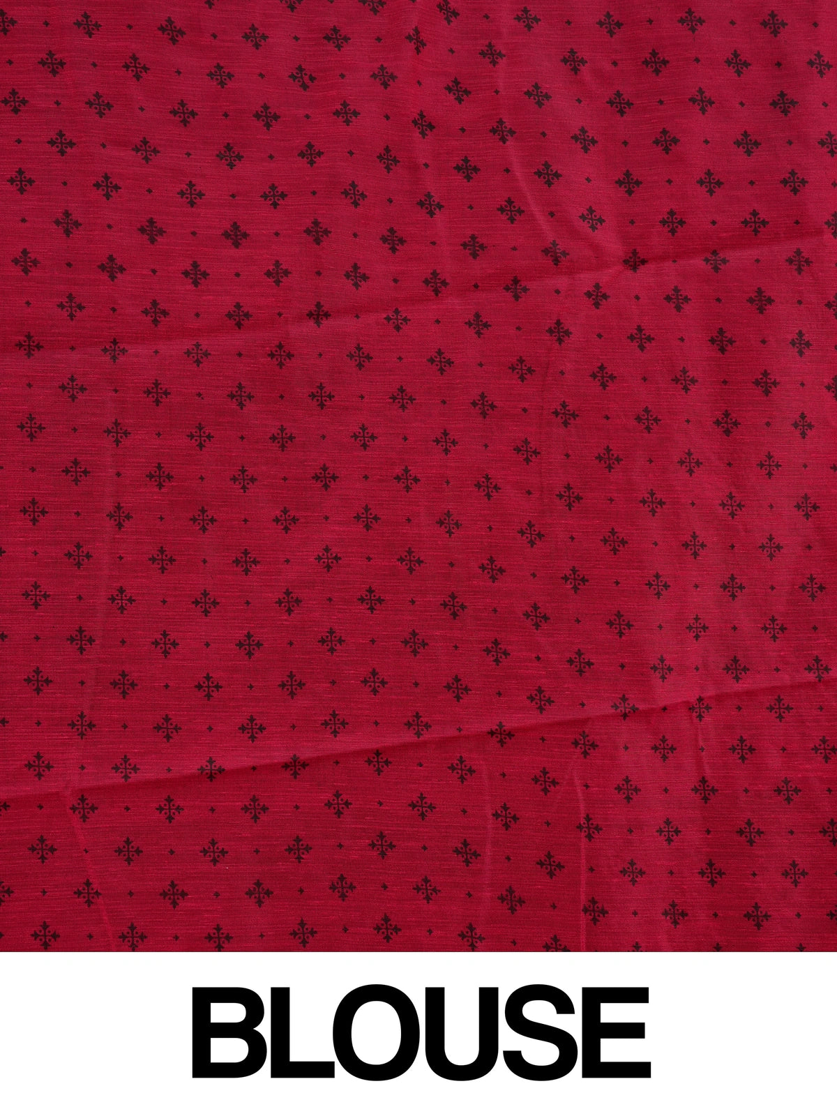 Red and gold semi tussar saree with black checked body and contrast gold zari border
