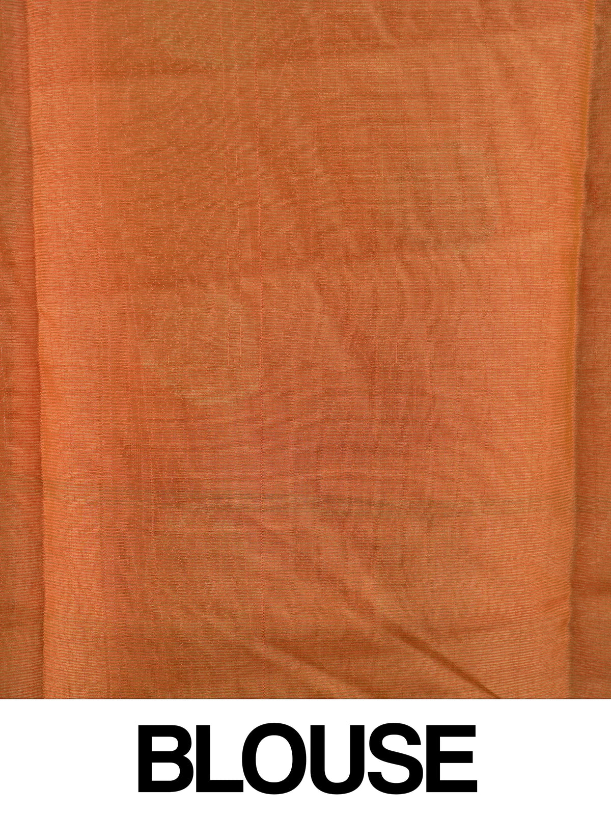 Orange semi tussar saree with gold zari floral buttas and ornate contrast zari border