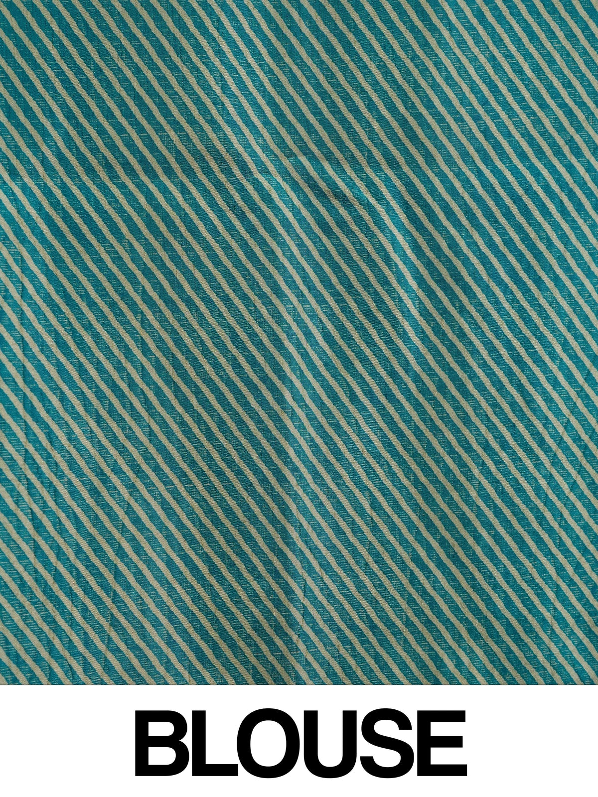 Beige and teal Dola silk saree with floral print and gold zari teal border