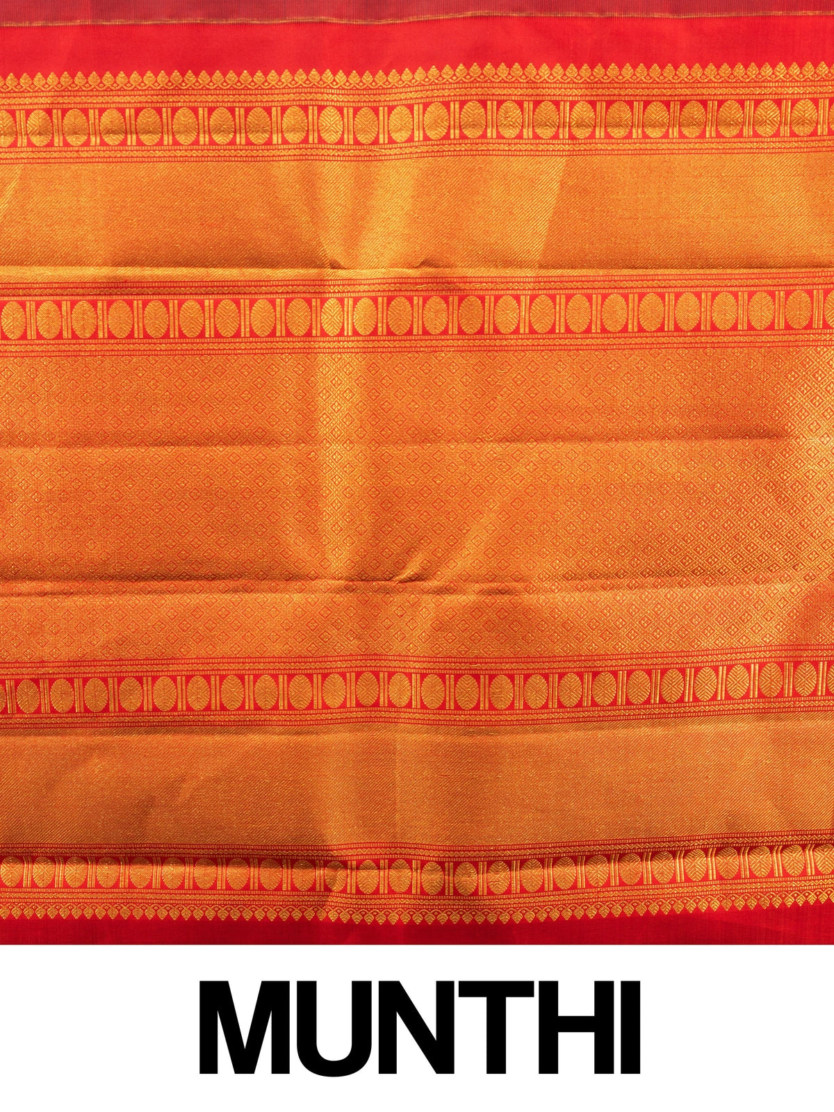 Navy blue pure Kanchipuram silk saree with contrast red gold zari border and pallu