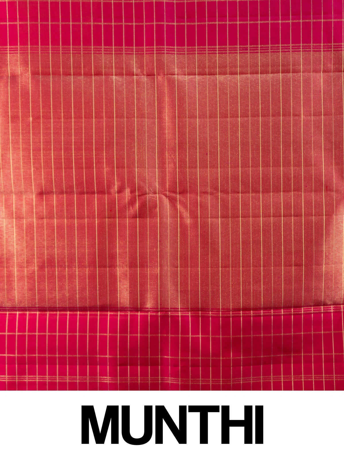 Rani pink pure Kanchipuram silk saree with gold zari checks and contrast border