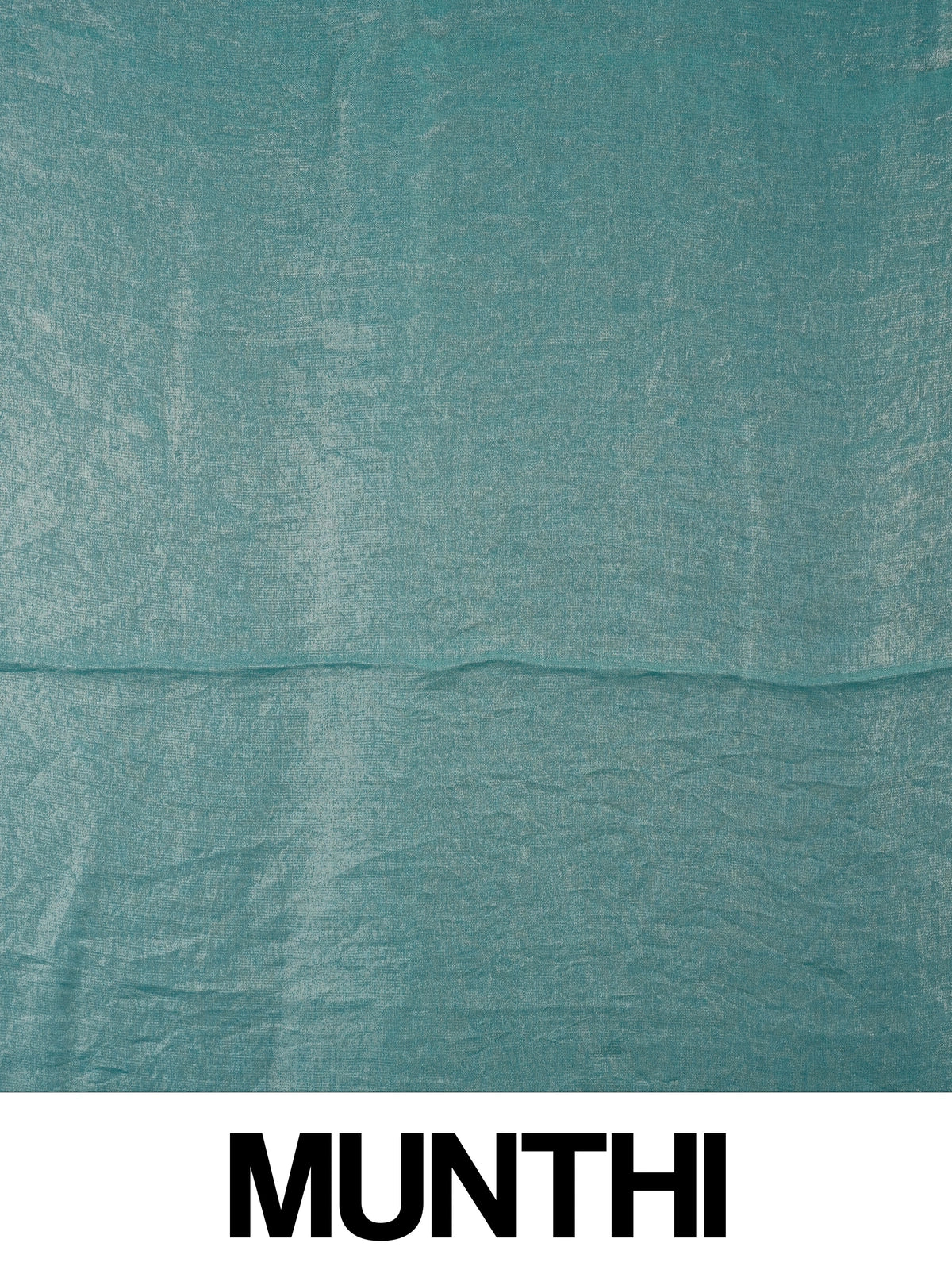 Turquoise blue shimmer tissue designer saree with printed floral-paisley contrast blouse