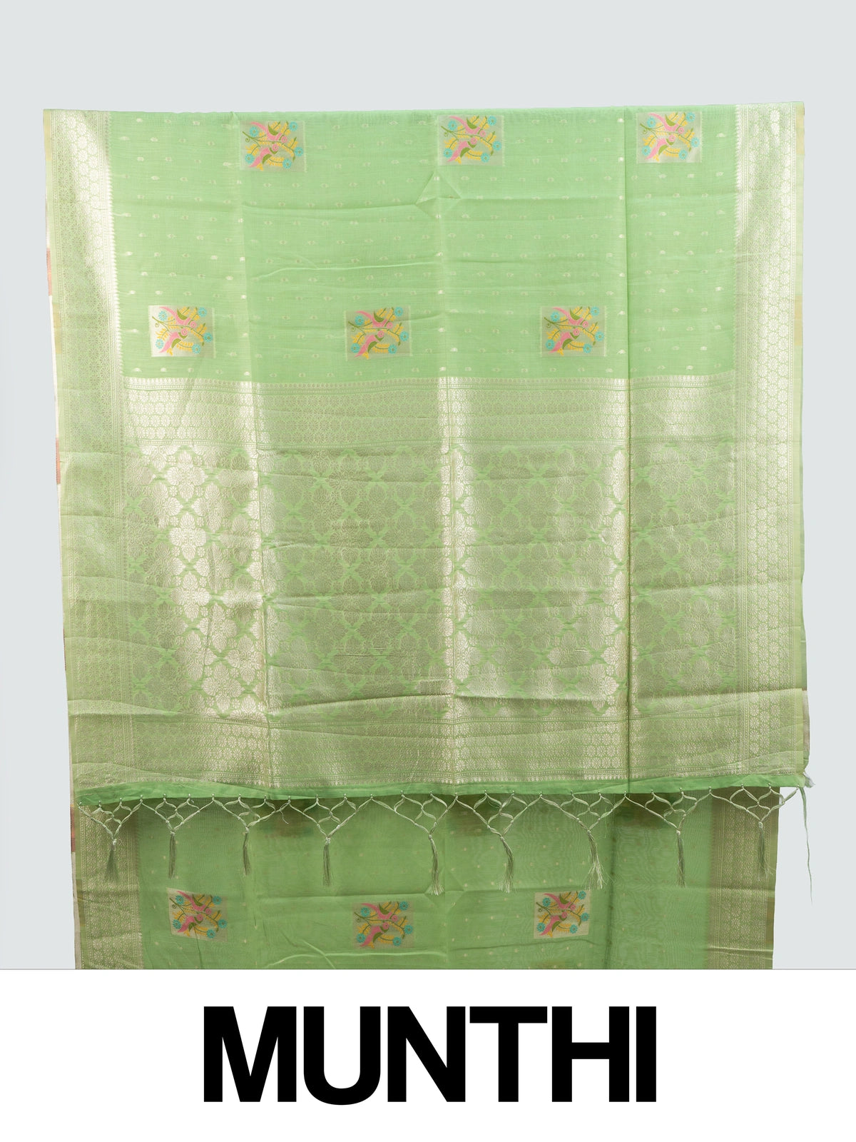 Pista Green Linen Cotton Saree