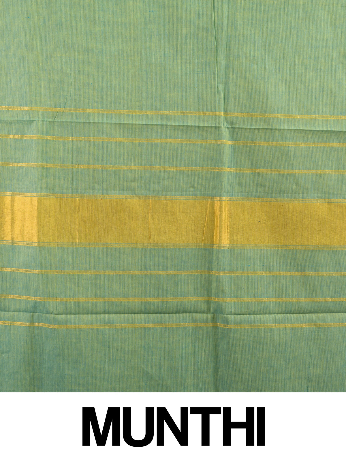 Green Chettinad cotton saree with contrast teal blue gold zari border and zari pallu