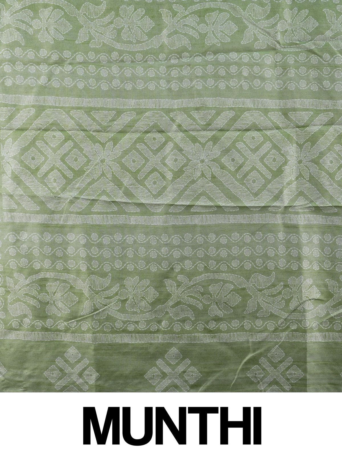 Sage green and white floral Dola silk saree with woven motifs and zari border