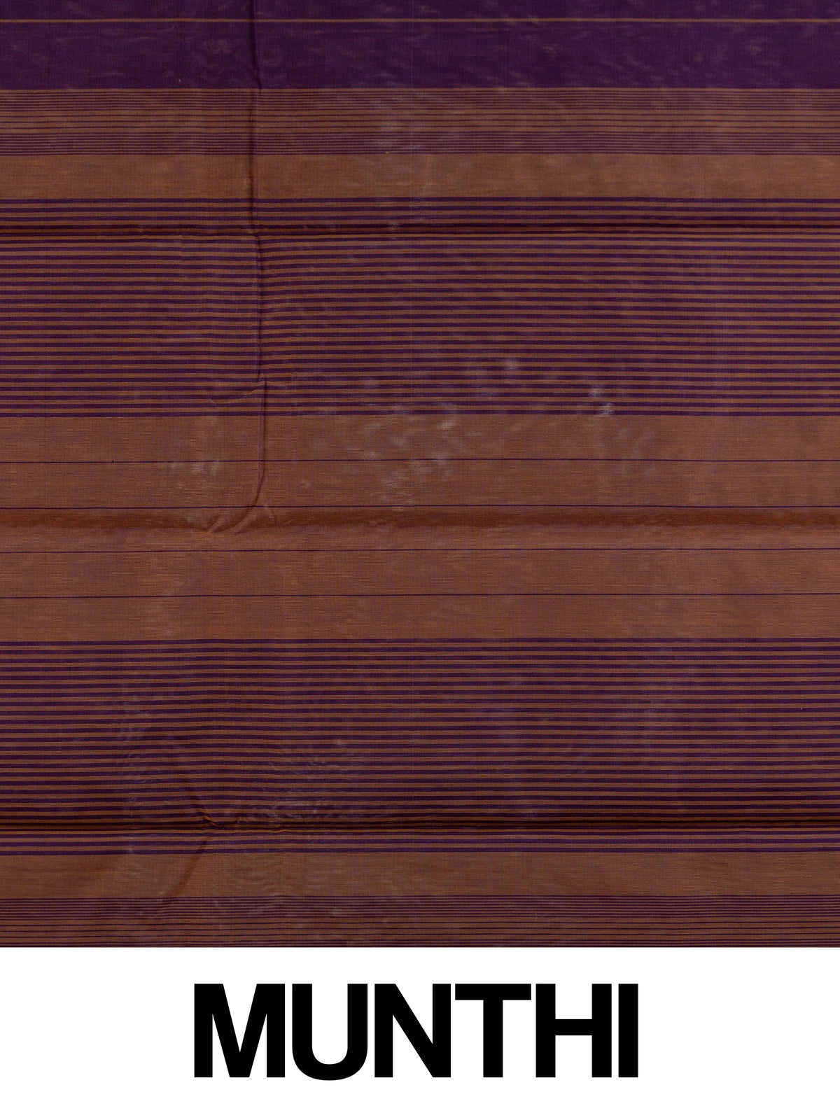 Purple silk cotton saree with gold stripes and mustard striped pallu