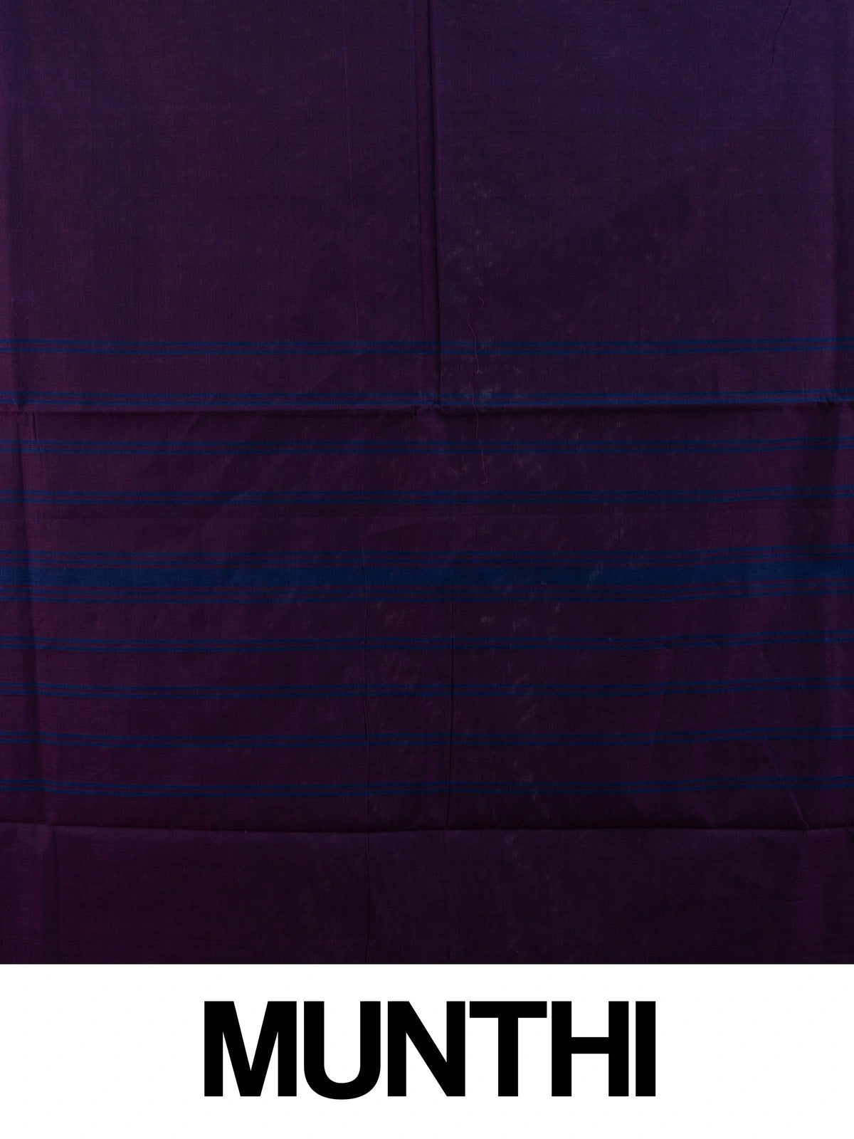 Purple Chettinad cotton saree with pink gold zari temple-motif border and blue-striped pallu